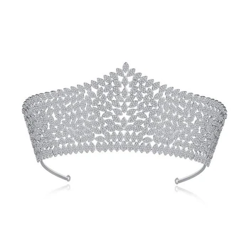 Nye Prinsesse Luksus Krystal Bridal Crown Krystal Rhinestone Diadem Tiaras For Kvinder Bruden Bryllup Hår Tilbehør Smykker