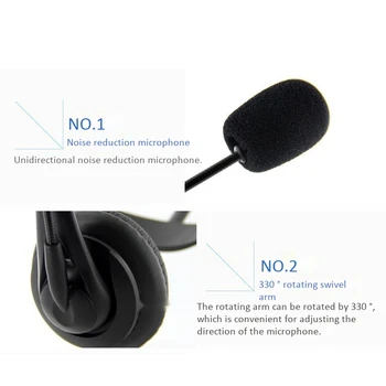 USB-Telefon/Computer-Headset med Noise Cancelling Mikrofon og volumenkontrol for Computer-Bærbar PC