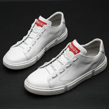 NYT Mærke med Høj kvalitet Mode Åndbar Sneakers mode lejligheder alle Sort hvid Mænds læder casual dagdriver sko 2020