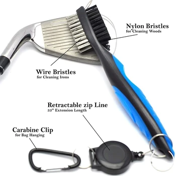 Golf Bomuld Håndklæde Golf Brush Tool Kit med Club Rille Renere og Golf Divot Værktøj,Golf Accessories til Mænd