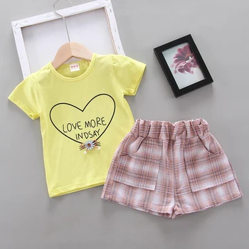 2021 Sommeren 2stk Spædbørn, Børn Tøj Kostume Børn Outfit Ny Girls Cute Tøj Toppe Shirt+Shorts Bukser
