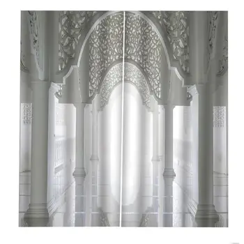 Europæisk stil gardiner 3D Digital print til stue, soveværelse blackout parasol vindue gardin