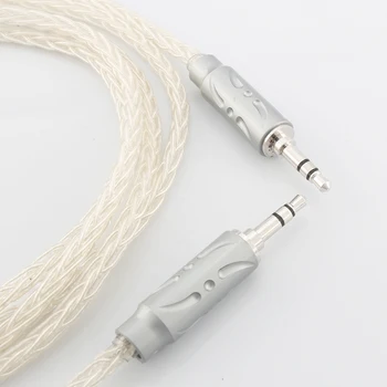 Hej Ende Viborg Ren Sølv 3,5 MM Til 3,5 MM AUX Kabel-Top Gradueret Lyd Opgradere Hovedtelefon Wire Mobiltelefon