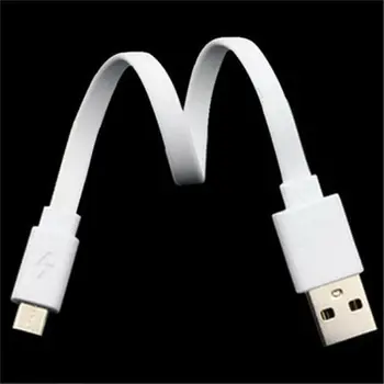 20CM Kort Micro USB Oplader Kabel Ledninger Portable Power Bank Fladskærms-kabel for Android telefon kun oplade 2 stk/sæt