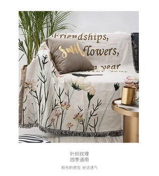 Blomst Fugle Syning Tæpper Amerikanske Smide Tæppe, Sofa Dekorative Slipcover multifunation fritid tæppe
