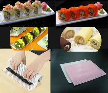 DIY Sushi Rulle Måtter Vaskes Genanvendelige Sushi Roll Skimmel Mat DIY Japansk Mad Rullende Ris Rullende Kaffefaciliteter Kage Roll Pad
