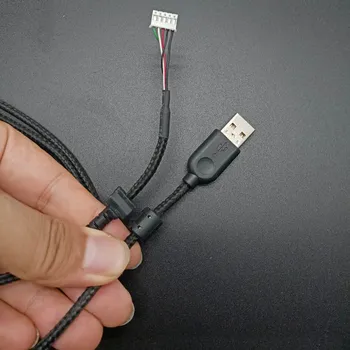 Besegad 2m Holdbar Nylon Flettet USB-Line Mus Kabel Udskiftning Wire for Logitech G502 Mus Tilbehør