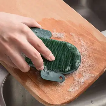 Praktiske møbler Minimalisme Kaktus børster bøjelig fleksibel rengøring skærebræt tør køkken filter, børste 2stk