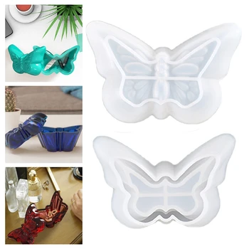 E56A Butterfly opbevaringsboks med Låg Epoxy Harpiks Skimmel Skål Skål Smykker Holder Støbning Silicone Mould DIY Kunsthåndværk, Smykker at Gøre