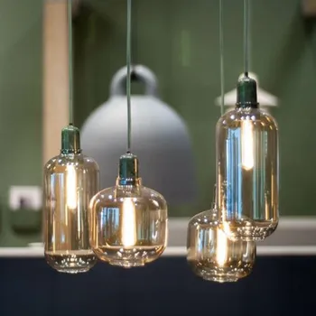 Normann Amp LED Vedhæng Lys Retro Industri Glas Hængende lampe Led-Lys Marmor Restaurant Hjem Indretning og Inventar