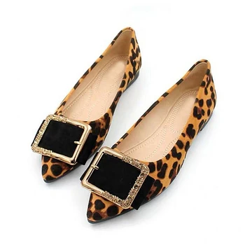 2019 Nye Sko Kvinder Lejligheder Mode Leopard Kvinde Crystal Lavt Slip-On Enkelt Sko Kontor Damer Fodtøj Til Kvinder Fodtøj Til 40