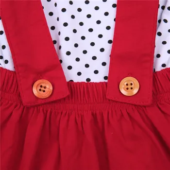2021 Baby børnetøj Pige Nederdel, der Passer Mode-Polka Dot Kærlighed Hjerte Flyve Ærme T-shirt og Solid Farve Hofteholder Nederdel