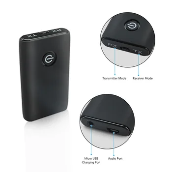 De nye 2 i 1 Trådløs Bluetooth-5.0-Sender-Modtager Chargable til TV, PC Bil Højttaler 3,5 mm AUX-Hifi-Musik, Audio Adapter