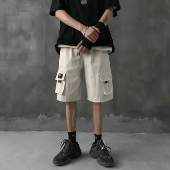 Pop Mænd Casual Shorts Knæet Længde Stilfulde Cargo Shorts til mænd Mode Kører Shorts Stranden Træning Tøj koreanske Sweatshorts
