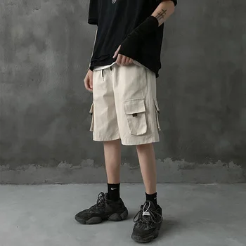 Pop Mænd Casual Shorts Knæet Længde Stilfulde Cargo Shorts til mænd Mode Kører Shorts Stranden Træning Tøj koreanske Sweatshorts