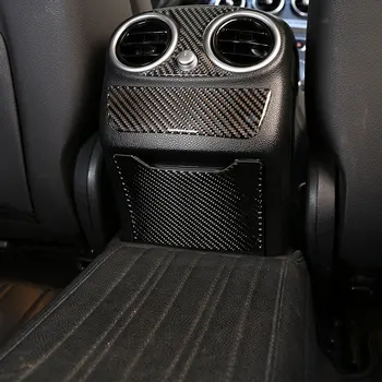 Ægte Carbon Fiber Bagerste askebæger anti-kick panel 3D Interiør Mærkat Tilbehør Til Mercedes Benz C-Klasse W205 C180 2016-2019