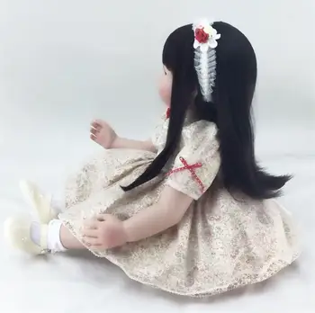 60cm Silikone Genfødt Pige Baby Doll Vinyl Legetøj realistisk Prinsesse Barn Babyer Dukker Fødselsdag Gave poupee genfødt