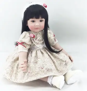 60cm Silikone Genfødt Pige Baby Doll Vinyl Legetøj realistisk Prinsesse Barn Babyer Dukker Fødselsdag Gave poupee genfødt
