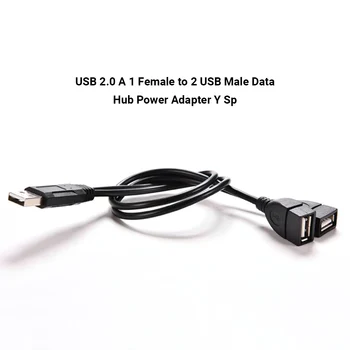 USB 2.0 forlængerkabel USB 2.0 A-han til 2 Dual USB Female Jack Y Splitter Hub USB-Opladning Strøm Kabel Ledning
