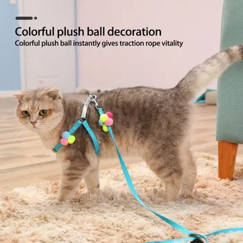 Kat og Hund Fashionable farverig Snor med pompoms Passer pet ' s krop Størrelse justerbar Blødt polyester