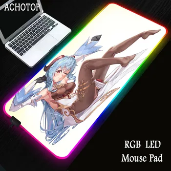 Japansk Tegnefilm Anime Pige Musemåtte RGB LED Musemåtte Stort Skrivebord Mat Computer Tastatur, Spille Mat Tæppe Gaming Mouse Pad XXL