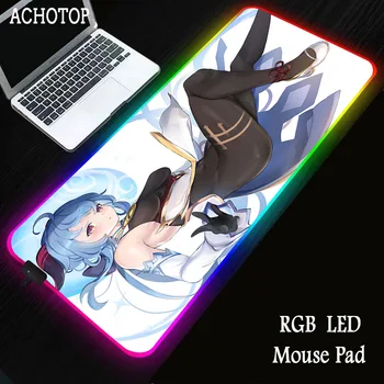 Japansk Tegnefilm Anime Pige Musemåtte RGB LED Musemåtte Stort Skrivebord Mat Computer Tastatur, Spille Mat Tæppe Gaming Mouse Pad XXL