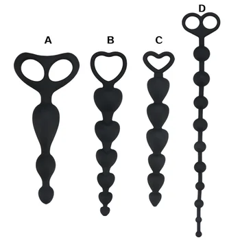 4 Størrelsen Anal Plug Medicinsk Silicone Anal Beads Legetøj for Anal Sex Gay Prostata Sex Legetøj for Herre Fornøjelse Sex Shop for Par FC