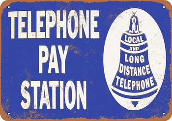 Bell Telephone Betale-Stationen Tin Sign art væg dekoration,vintage aluminium retro metal tegn