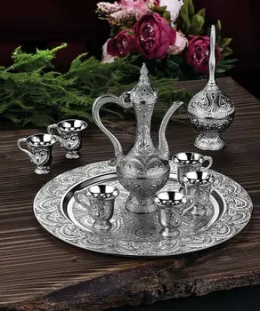 Antikke Zamzam Drikke Sæt i Sølv Forgyldt Marokkanske Fremragende Eid al adha gave