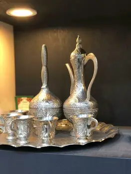 Antikke Zamzam Drikke Sæt i Sølv Forgyldt Marokkanske Fremragende Eid al adha gave