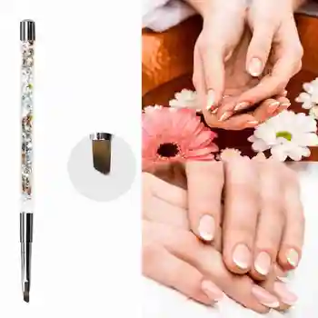 Negle Børste Nylon Kunst Crystal Udskæring Flydende Pen Tegning Linje Lysbehandling Pen Tool Manicure Glitter Skønhed R9N0