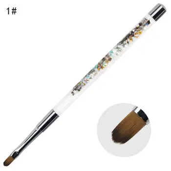 Negle Børste Nylon Kunst Crystal Udskæring Flydende Pen Tegning Linje Lysbehandling Pen Tool Manicure Glitter Skønhed R9N0