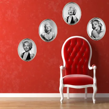 Klassisk Kendte Marilyn Monroe Wall Sticker Kreative Falsk Billede 3D Klistermærke Stue, Soveværelse Kunst Home Decor Vægmaleri