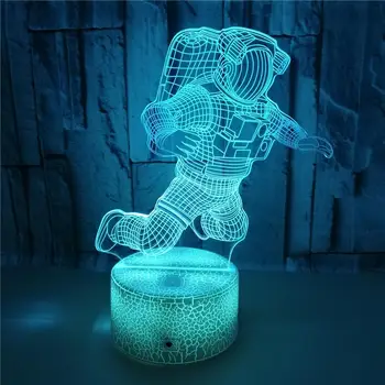 3D-Nat Lys Illusion Led bordlampe Astronaut Design til Drenge Fødselsdag Gaver Soveværelse Indretning 16 Farver, Skiftende Strøm fra USB
