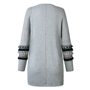 2021 Efterår Og Vinter Kvinder Strikket Cardigan Sweater Casual Lange Ærmer Frakker Mode Hårbold Kvast Syning Harajuku Outwear
