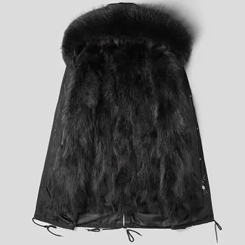 Vinteren hurtigt - mænds jakke, rigtig pels, varmt tøj, naturlige vaskebjørn pels, 2021ml - 195669
