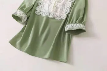 Europæiske og Amerikanske kvinder ' s wear til sommer 2021 fem-kvart ærmer shirt Trykt fiskehale nederdel Fashion grøn kulør