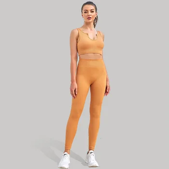 2021 Problemfri Yoga Sæt 2 Stykker Sportstøj Fitness Høj Talje Leggings Sports-Bh Fitness Tights Shorts DIY Træningsdragter Til Kvinder