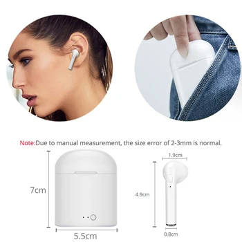 I7s TWS Trådløse Hovedtelefoner til en Bluetooth-Øresneglens Luft Øretelefoner Sport Håndfri Headset Med Opladning Boks Til Apple iPhone og Android