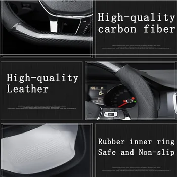Bil Carbon Fiber Rattet Dække 38cm for Cadillac Alle Modeller CT4 CT5 XT4 CT6 XT6 ATS Auto Interiør Bil styling Tilbehør