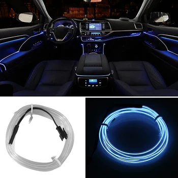 3meter Bil LED Strips Auto Dekoration Atmosfære Lampe 12V Fleksible Neon EL Wire Indvendige LED Bil Lys