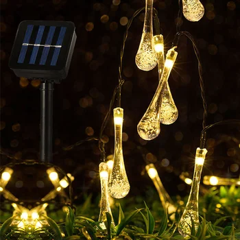 4.8 M 20LED Solar Light Vand Dråber String Fairy Lights Vandtæt Udendørs Garden Party Garland Lampe Til Jul Courtyard