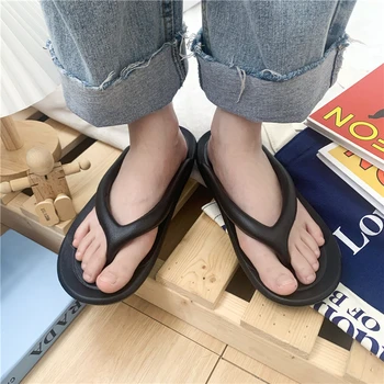 Simpel Solid Farve Komfortable Hjemmesko Kvinder Sommeren Koreansk Mode Casual Sandaler, Non-Slip Par Stranden Flip Flops Hjemmesko