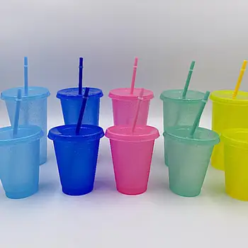 Genanvendelige Cup Varigt Vand Flaske Bærbare Genanvendelige PP Pige Sequined Glitter Cup for Udendørs Køkken Drinkware Tilbehør