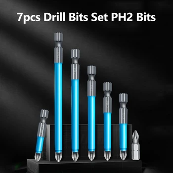 7pcs Power Drill Bits Sæt Elektriske Skruetrækker til Bits Anti-Slip Magnetiske Bits PH2 Indstillet til Luft Skruetrækker / Manuel Skruetrækker