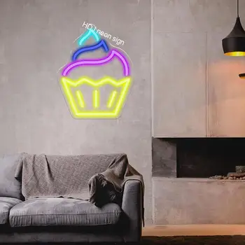 Ice Cream Logo Brugerdefinerede LED Neon Tegn, der er Egnet Til Hjem, Soveværelse Cafe Drikke Part Indretning Personlig Neon Lys