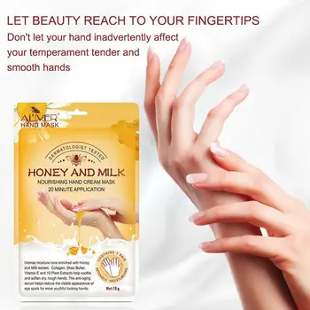 Honning Mælk Hånd Maske Fine Korn Anti-tørring af Handsker Reducerer Anti-tørring Pletter Pleje Sommeren Hånd Alder Anti-aging Hud T3Z0