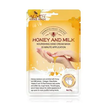 Honning Mælk Hånd Maske Fine Korn Anti-tørring af Handsker Reducerer Anti-tørring Pletter Pleje Sommeren Hånd Alder Anti-aging Hud T3Z0