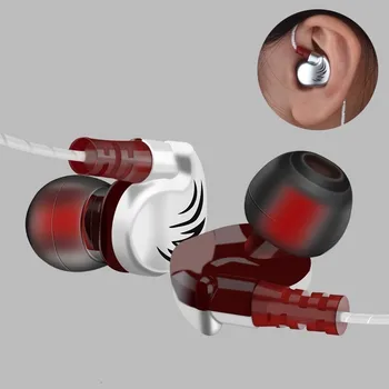 Wire Hovedtelefoner In-Ear Hovedtelefoner med Stereo Bas Sports Headset Øretelefoner med Mikrofon Opkald Til Samsung iPhone Huawei Kabelforbundne Hovedtelefoner