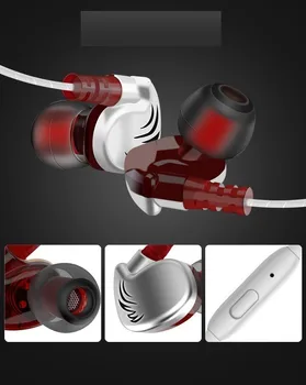 Wire Hovedtelefoner In-Ear Hovedtelefoner med Stereo Bas Sports Headset Øretelefoner med Mikrofon Opkald Til Samsung iPhone Huawei Kabelforbundne Hovedtelefoner
